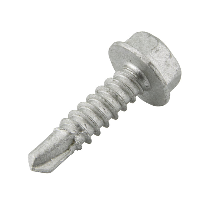 Teks Point 3 Self-Drilling Screw, Hex Washer Head, #12 x 1" Length, Low Carbon Steel Mechanical Zinc with Oxyseal Coating