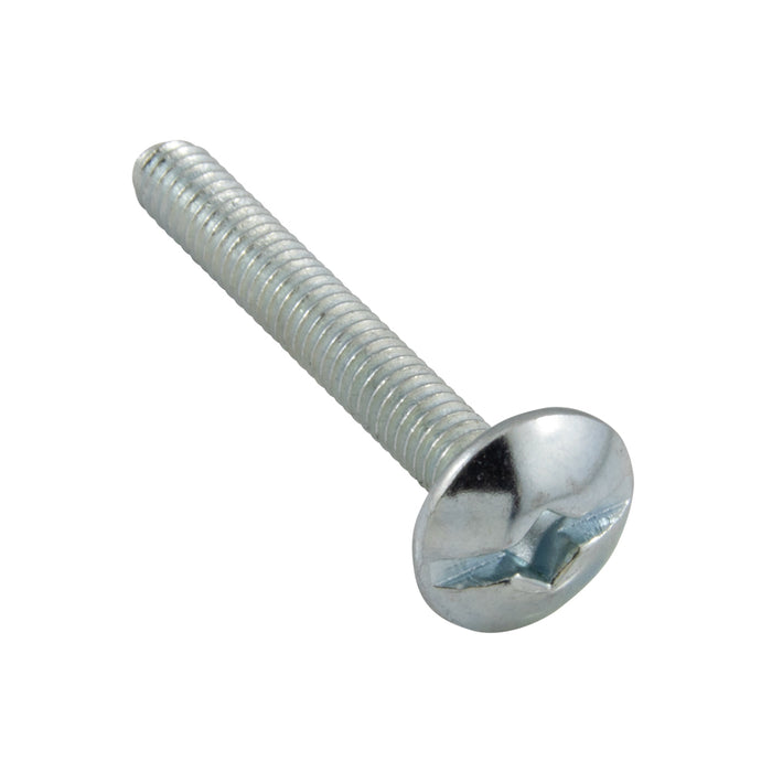 Machine Screw, Sq Socket/Slot Drive Large Truss Head (OD .426") #8-32 UNC x 1/2" LG Low Carbon Steel Trivalent Zinc Plated