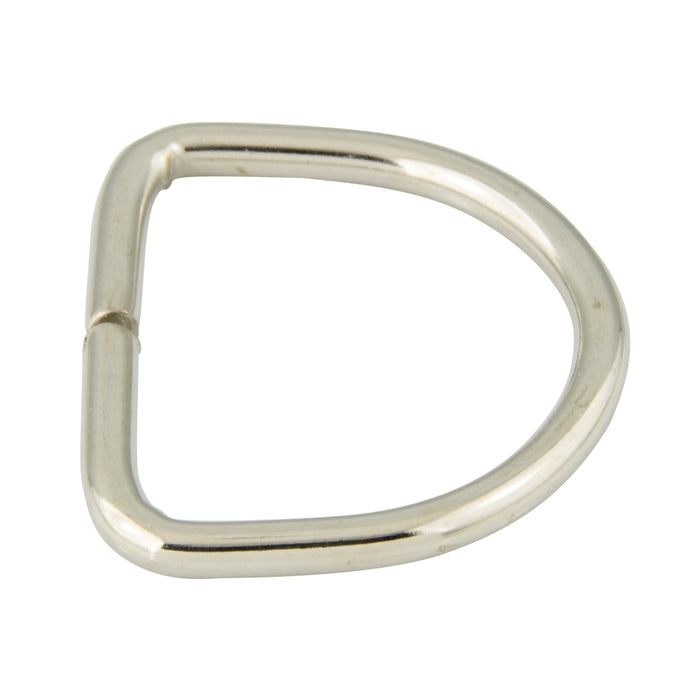Dee Ring (Abutted Joint) 1 5/16" Flat x 1" Crown 0.148" Steel Nickel Plated