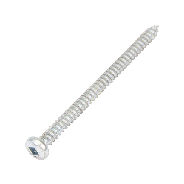 Tapping Screw, Pan Head Square Socket Drive, Type AB, #6 x 2" Length, Low Carbon Steel Trivalent Zinc Plated by Spaenaur Inc.