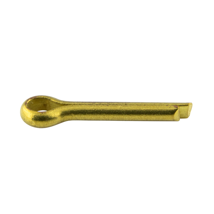 Goupille fendue ronde à dent prolongée 1/8 po x 1 1/4 po en laiton brut de Spaenaur Inc.