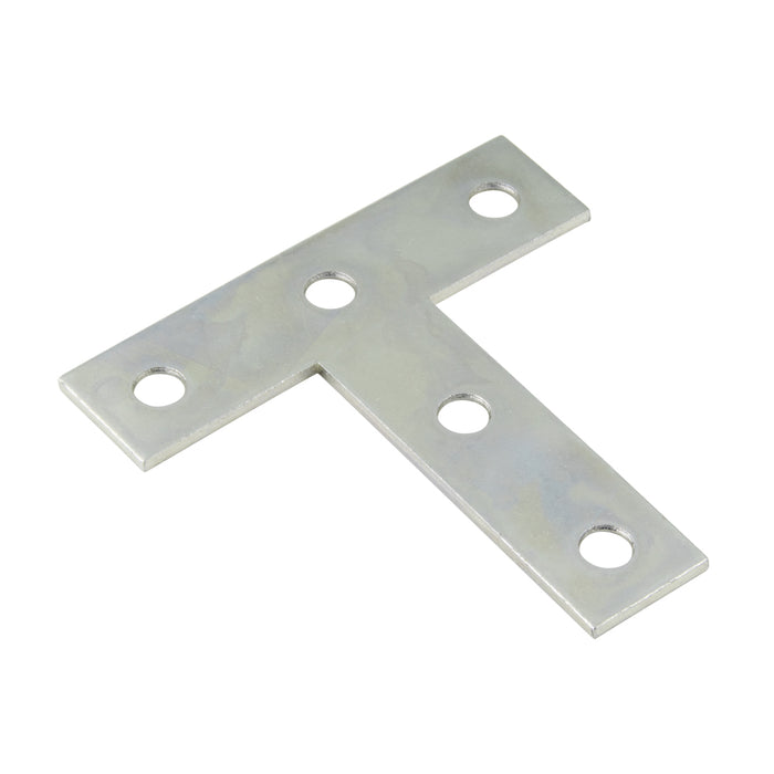 T-Plate with Countersunk Holes 5" x 5" x .083" Gauge Metal x 1" W; 5-#9 Countersunk Holes Steel Zinc Plated