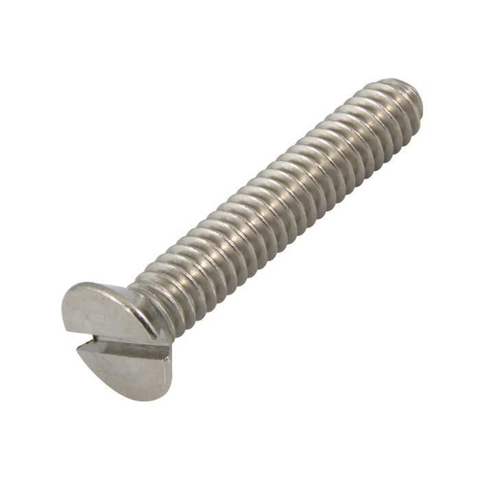 Machine Screw, Flat Head, Slotted Drive, M2 x 0.40 mm UNC x 8 mm Length, Stainless Steel