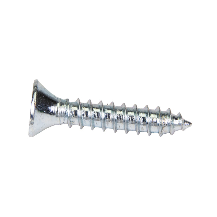 Tapping Screw, Flat Head Phillips Drive, Type AB, #4-24 x 1/2" Length, Low Carbon Steel Trivalent Zinc Plated