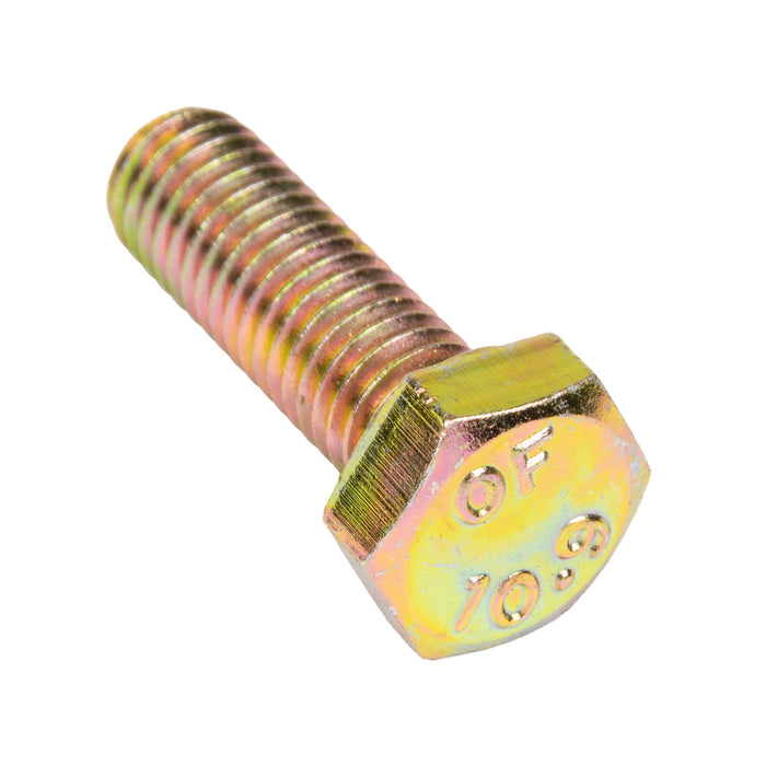 Hex Head Cap Screw DIN 933 M8 x 1.25 x 50mm LG, Full Thread Class 10.9 Steel Yellow Zinc Plated DIN 933/10.9-YZ M8X50