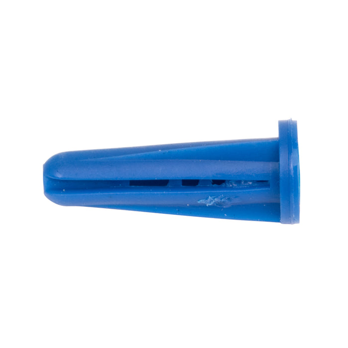 Cheville à vis conique, plastique bleu, n° 6-8 x 3/4 po, taille de foret 3/16 po
