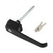 Locking Handle 90 Degree Left Hand Rotation "Ft" Series Key 7.25" Handle LGTH x 1.75" C. to C. Die Cast, Black Finish by Spaenaur Inc.