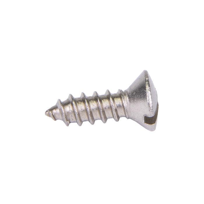 Tapping Screw, Oval Head Slotted Drive, Type AB, #8 x 1/2" Length, Stainless Steel by Spaenaur Inc.