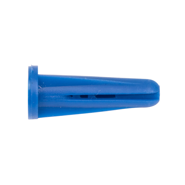Conical Screw Anchor, Plastic Blue, #8-10 x 7/8", Drill Size 3/16"