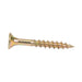 Particle Board Screw, Flat Head, Square Socket, 4.0 mm x 30 mm Length(#8 x 1-1/4"), Steel Yellow Zinc Plated by Spaenaur Inc.