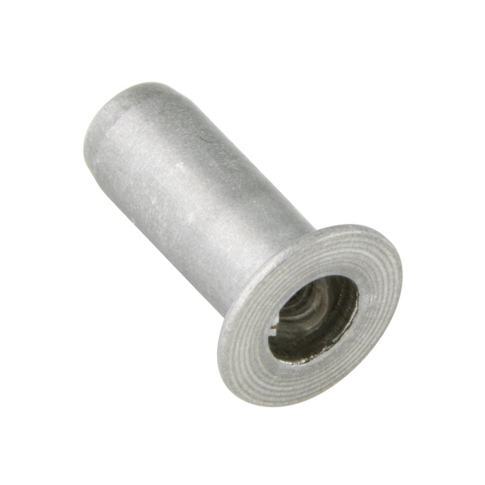 Rivkle Blind Rivet Nut Flat Cylindrical Head Closed End Keyless M4 x 0.05-3.00 Grip Range Aluminum Plain