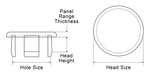Bouton à broches pour trou de 7/16 po x panneau de 0,037/0,047 po C-1010 Acier nickelé par Spaenaur Inc.