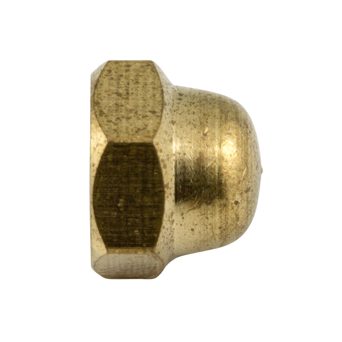 Cap Nut, 5/16"-24, 9/16" WAF, 7/16" THK, Brass