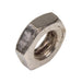 Écrou hexagonal bas, DIN 439B M6 x 1,00, 10 mm WAF, 3,2 mm TH CL4 Acier forgé à froid Nickelé DIN 439B/04-NP M6 par Spaenaur Inc.