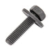 Sems Machine Screw Hex Head, With 17mm OD Flat Washer, 6mm X 1.00 Pitch X 25mm Lgth, Low Carbon Steel, Black Phosphate by Spaenaur Inc.