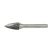 Carbide Burr, Double Cut Pointed Tree Shape 3/8" DIA x 3/4" LGTH x 1/4" Shank Hardened Steel Shank, Tungsten Carbide Tip by Spaenaur Inc.