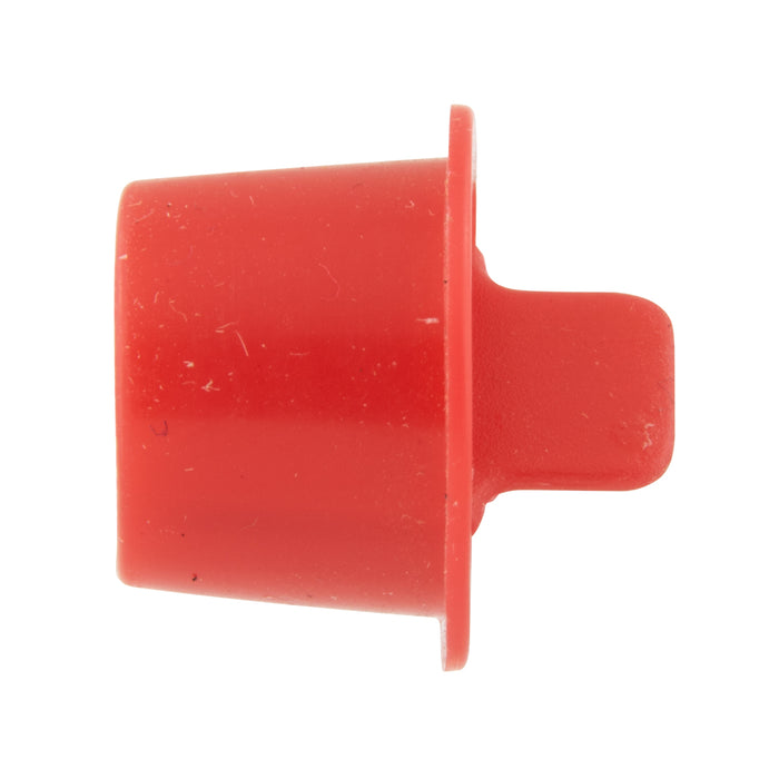 Center-Tab Pull Plug .486" Body DIA x .41" Body LGTH, .62" Flange DIA Low Density Polyethylene,Colour Red
