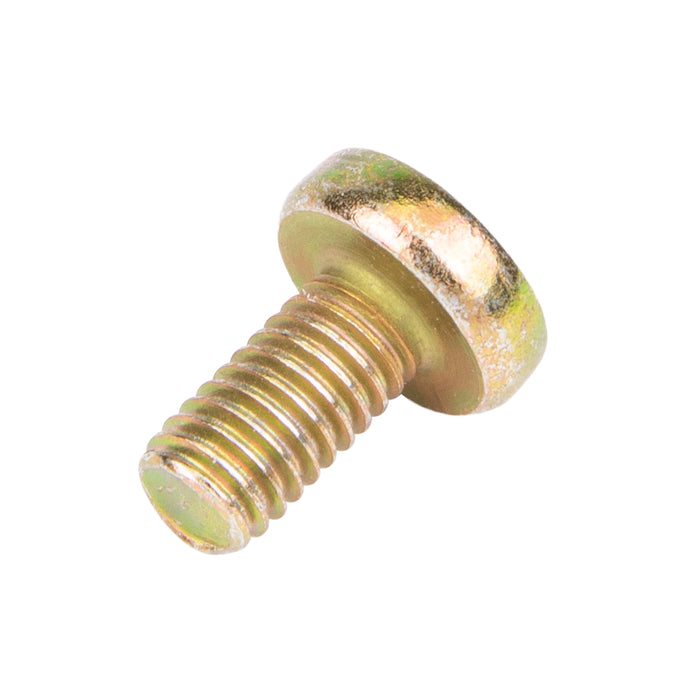 Machine Screw, Raised Cheese Head, Phillips Drive, M4 x 0.70 mm UNC x 10 mm Length, Steel Zinc Plated Yellow