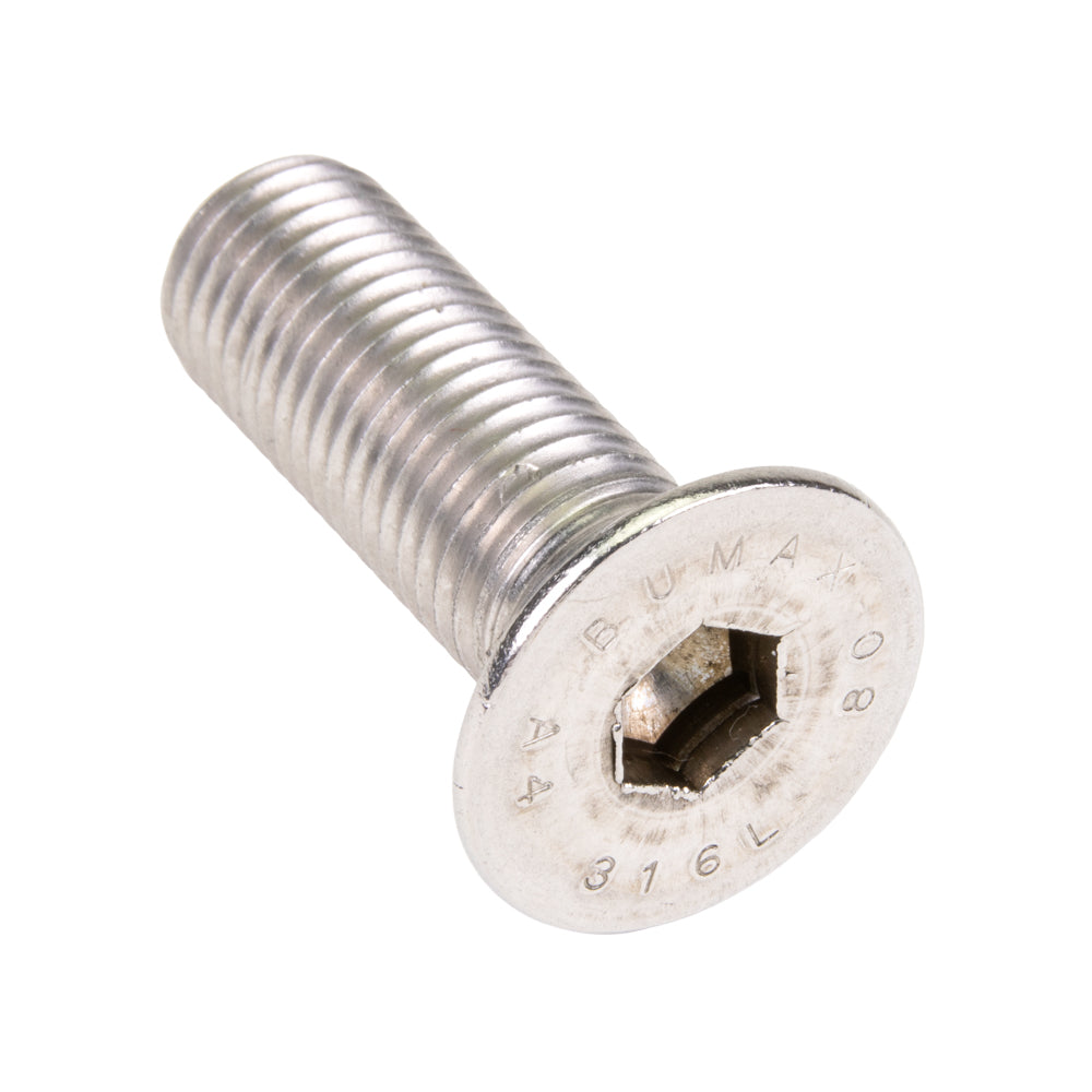 Vis à tête cylindrique à six pans creux BUMAX, tête plate, M6 x 1,00 x 40 mm, acier inoxydable Bumax 88, conforme à la norme ISO 10642, fabriquée par Spaenaur Inc.