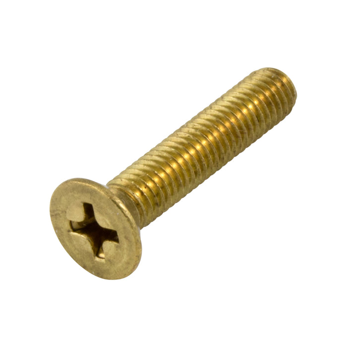 Machine Screw, Flat Head, Phillips Drive, #8-32 UNC x 1/2" Length, Brass Plain by Spaenaur Inc.
