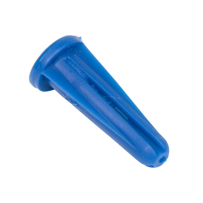 Cheville à vis conique, plastique bleu, n° 6-8 x 3/4 po, taille de foret 3/16 po