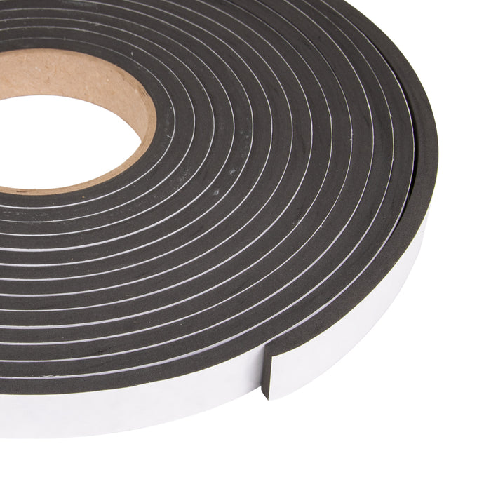 Sticker-Tite Self Sealing Sponge Weatherstrip, Adhesive One Side 5/16" THK x 3/8" Wide x 25 Ft Roll Neoprene/Ept/Sbr Blend Black Medium Density