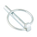 Goupille de sécurité avec chaîne et anneau élastique en acier à ressort 5/16 po de diamètre x 2-11/32 po de longueur Acier à faible teneur en carbone, trempé et revenu, zingué dichromate transparent par Spaenaur Inc.
