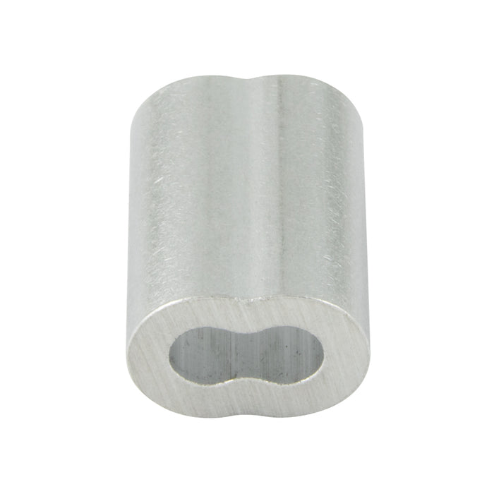 Oval Sleeve for Wire Rope, for 1/16" Cable DIA, Aluminum