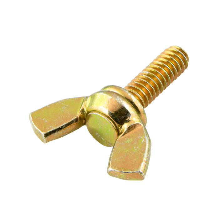 Wing Screw with Shoulder And Riveted-On Head, Style A(4) 5/16"-18 UNC x 1", 1 13/32" Wing Spread, Low Carb Steel Cold forged Zinc with Yellow Dichromate by Spaenaur Inc.