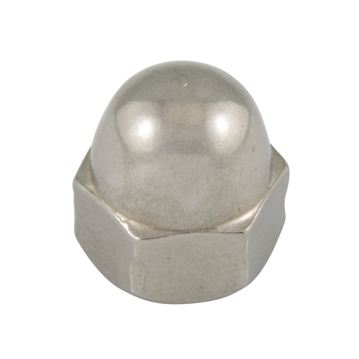 Cap Nut, 1/4"-20, 7/16" WAF, 15/32" THK, Stainless Steel