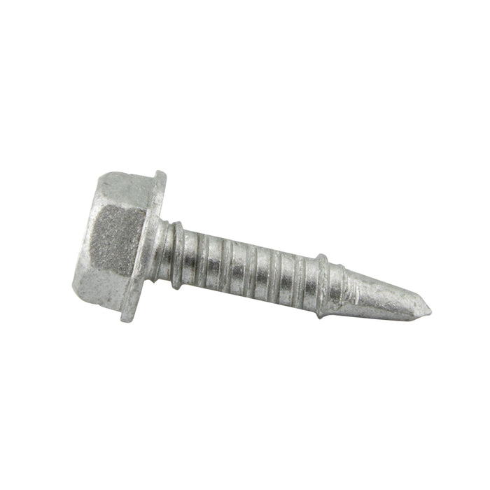 Teks Point 3 Self-Drilling Screw, Hex Washer Head, #12 x 1" Length, Low Carbon Steel Mechanical Zinc with Oxyseal Coating