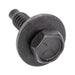 Sems Indented Hex Hd Machine Screw, With 3/4" OD Flat Washer, Dog Point, 1/4"-20 UNC X 15/16", Low Carbon Steel Black Phosphate, And Oil by Spaenaur Inc.