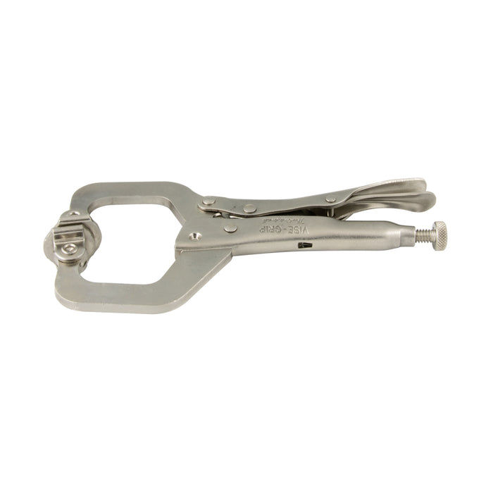 Vise-Grip Locking Clamp with Swivel Pads, 6-1/2" LG, 2-1/8" Jaw Alloy Steel Heat Treated