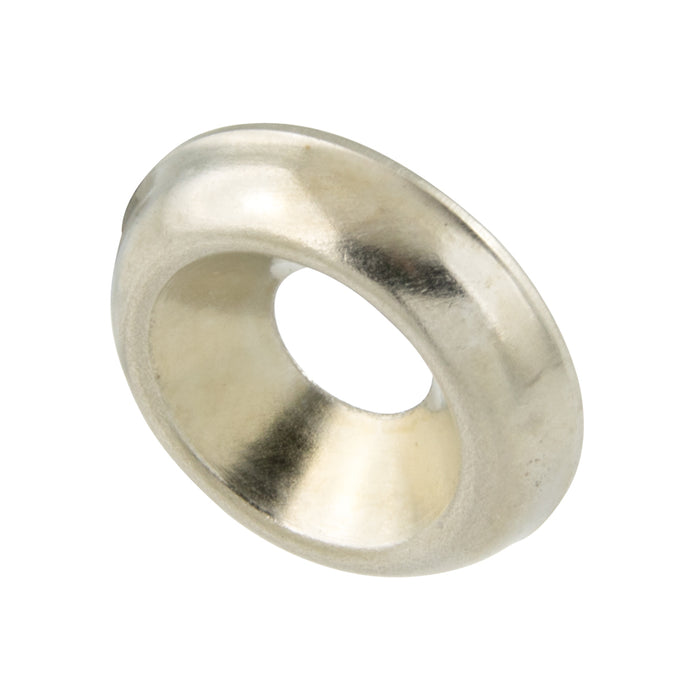 Countersunk Finishing (Screw) Washer Screw Size 3/8", 1-1/8" OD Brass, Nickel Plated