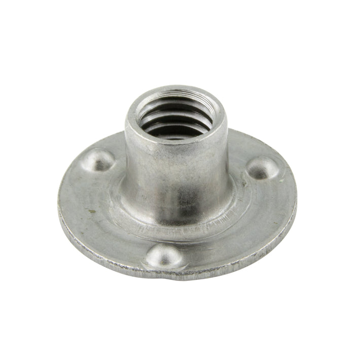 Tee Nut, Round Base 1" DIA with 3 Bosses On Barrel Side 3/8"-24 UNF, Barrel 7/16" LG x 13/32" DIA Steel Plain by Spaenaur Inc.