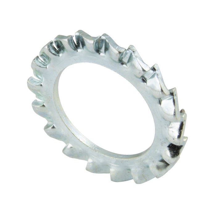 External Overlap tooth Lockwasher, M2 (2.2 x 4.5 x 0.3) Carbon Steel Heat Treated Zinc PLTD DIN 6798A/ST-ZP M2