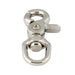 Mousqueton à goupille, œillet rond pivotant 3/8 po, longueur totale 2 3/8 po, ouverture 3/8 po, moulé en zinc, nickelé par Spaenaur Inc.