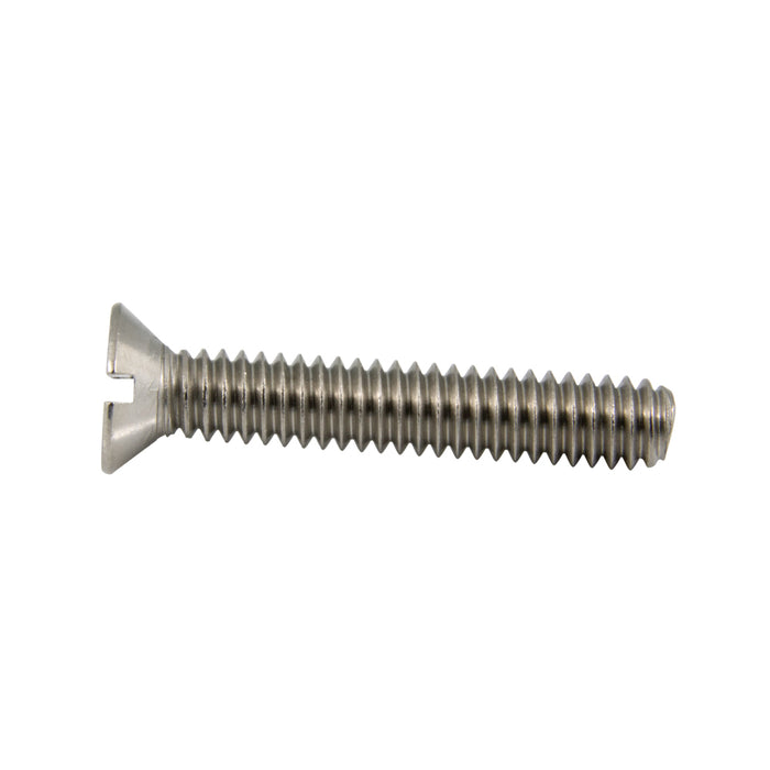Machine Screw, Flat Head, Slotted Drive, M2 x 0.40 mm UNC x 8 mm Length, Stainless Steel