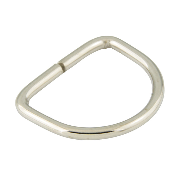 Dee Ring (Abutted Joint) 1 5/16" Flat x 1" Crown 0.148" Steel Nickel Plated