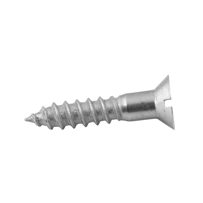 Wood Screw, Flat Head, Slotted, #10 x 3/4" Length, Aluminum, ASME/ANSI B18.6.1 by Spaenaur Inc.