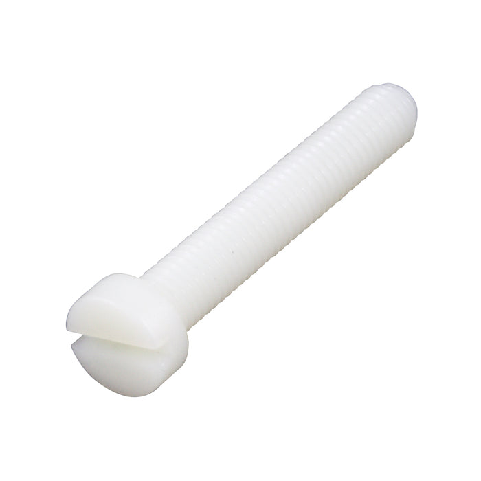 Machine Screw Slot Cheese Head M3 x 0.50 x 20mm Nylon 6/6 Natural