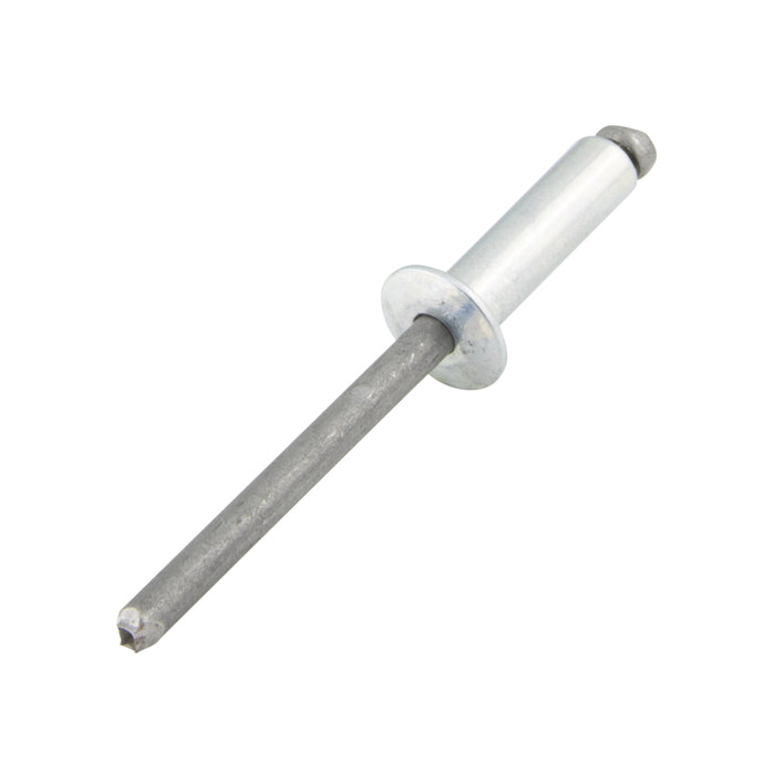Pop Rivet Domed Head Open End 5/32" D x .540" L (.251"/.375"Grip) Steel Zinc Plated with Coated Steel Mandrel
