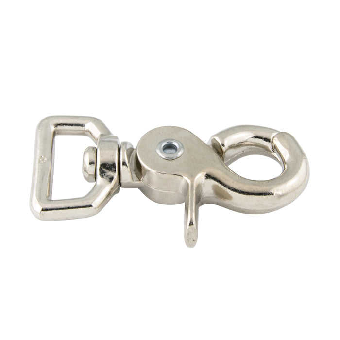 Trigger Snap, Square Swivel Eye 3/4" Eye, 2 3/8" Oal Cast Malleable Iron, Nickel Plated