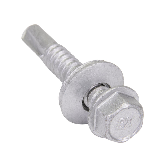 Teks Point 3 Self-Drilling Screw, Hex Head with Bonded Washer Head, #14 x 1-1/2" Length, Low Carbon Steel Mechanical Zinc with Oxyseal Coating by Spaenaur Inc.