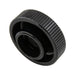 Shear-Loc Knob, Fine Ribbed M6 x 19mm O.D. Dupont Delrin 500 Black by Spaenaur Inc.