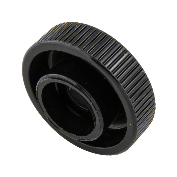 Shear-Loc Knob, Fine Ribbed M6 x 19mm O.D. Dupont Delrin 500 Black