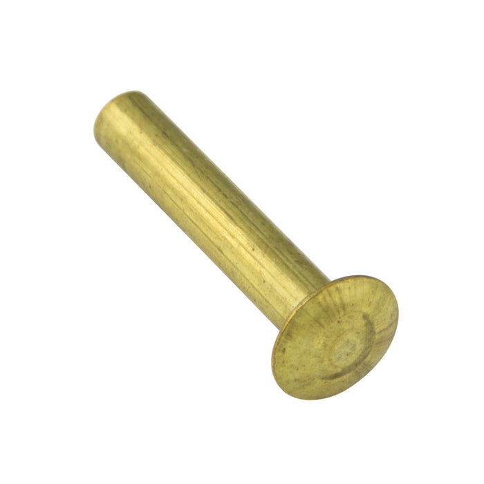 Rivet semi-tubulaire, tête ovale 3/16 po de diamètre x 1 po de longueur (3/8 po de diamètre de tête) en laiton brut par Spaenaur Inc.
