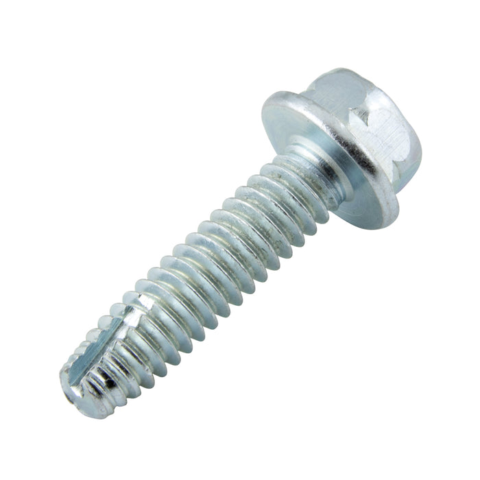 Thread-Cutting Screw, Indented Hex Washer Head Type F #8-32 UNC x 5/16" (Head 1/4" AF) Low Carbon Steel Case Hardened Zinc Chromate, ANSI B18.6.4-1966