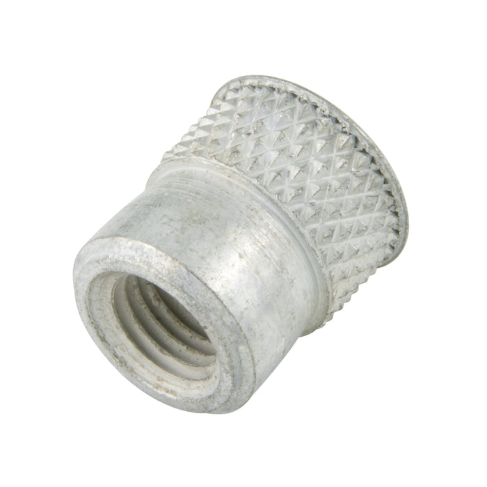 A-W Series Knurled Threaded Insert 3/8"-24 UNF x .760" LGTH Steel, Trivalent Tin Zinc Plated