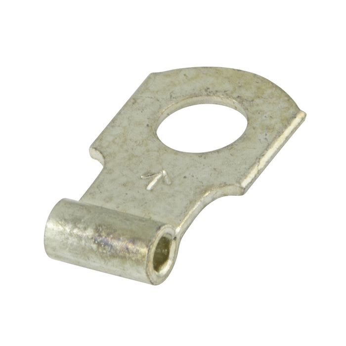 Flag Ring Terminal, Non-Insulated Wire Size 22-16 GA.,Hole DIA 13/64" Stud Size 8-10 Copper Alloy Chromate Plated by Spaenaur Inc.